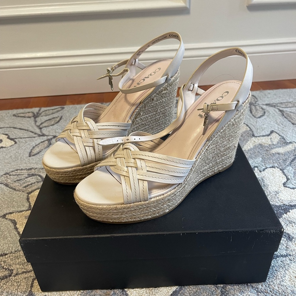 Coach Cream Wedge Sandles
